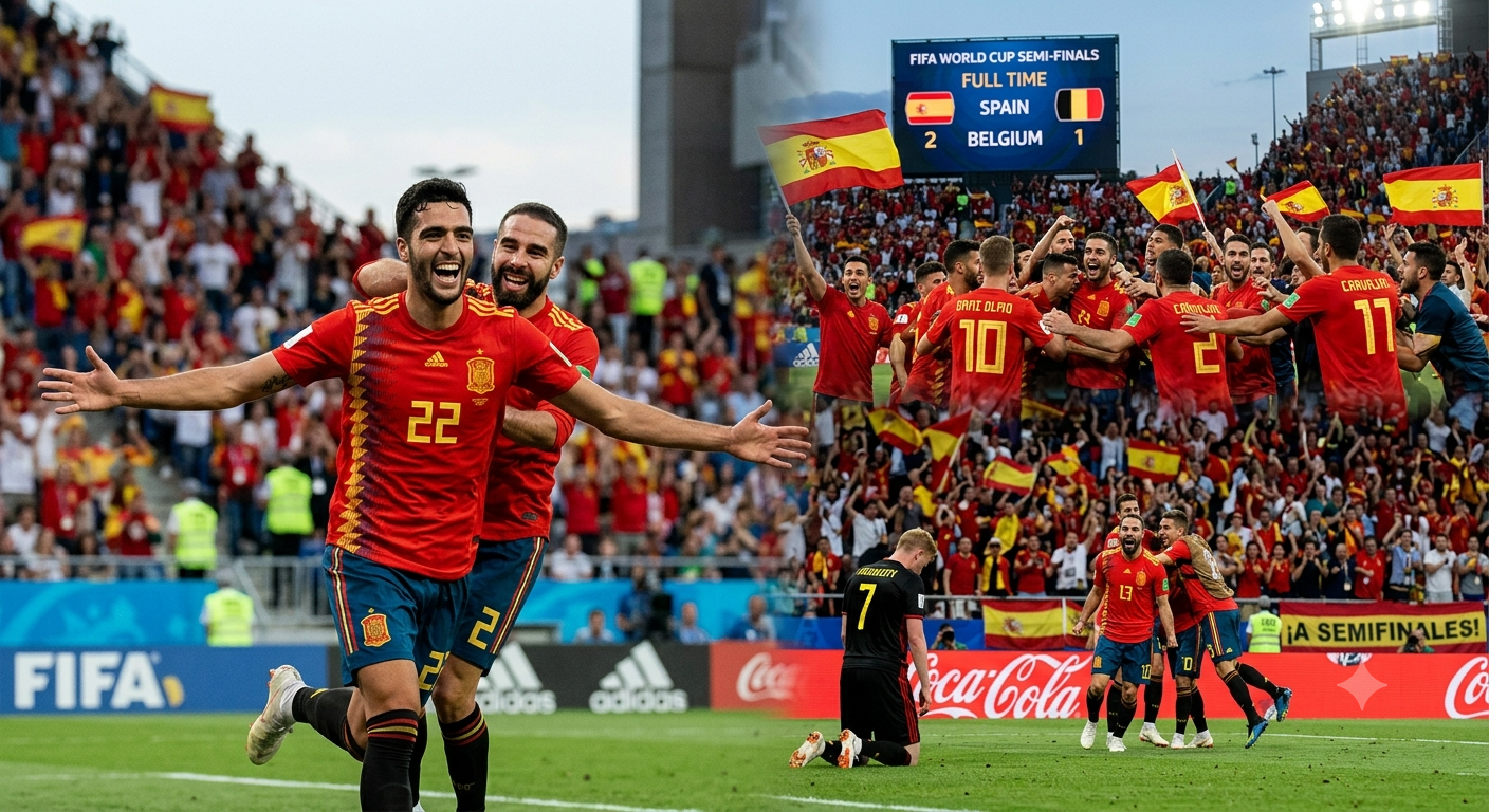 MAGIC MERITO STRIKES AGAIN AS SPAIN DOWN BELGIUM TO REACH WORLD CUP SEMI-FINAL